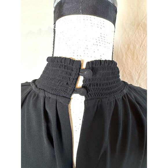 1. State Sleeveless Black Dress Sz XL Tiered Ruffled Skirt High Neck Mini NWT - Picture 5 of 8